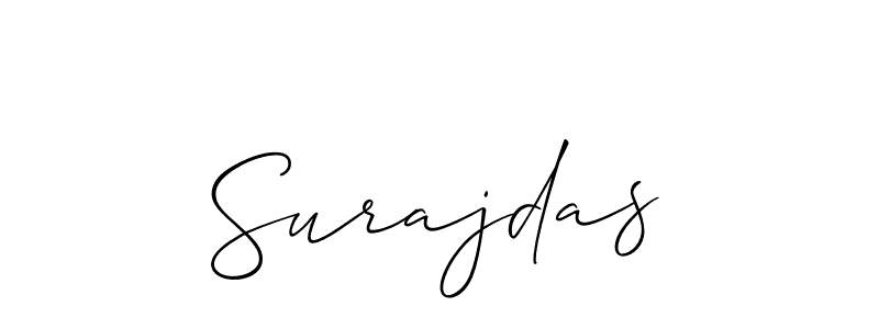 Also we have Surajdas name is the best signature style. Create professional handwritten signature collection using Allison_Script autograph style. Surajdas signature style 2 images and pictures png