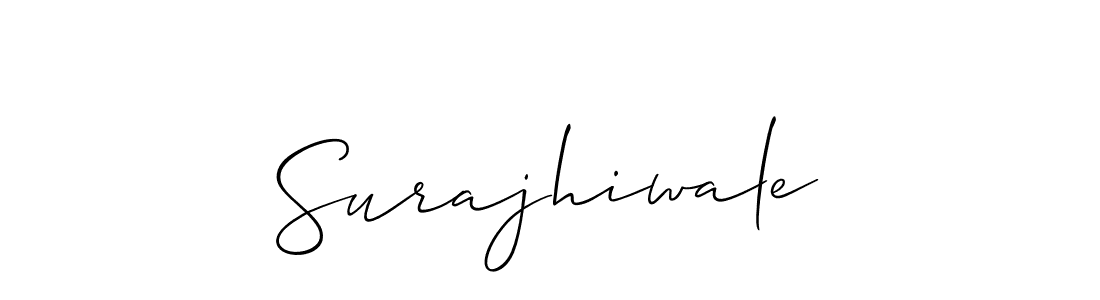 How to make Surajhiwale name signature. Use Allison_Script style for creating short signs online. This is the latest handwritten sign. Surajhiwale signature style 2 images and pictures png