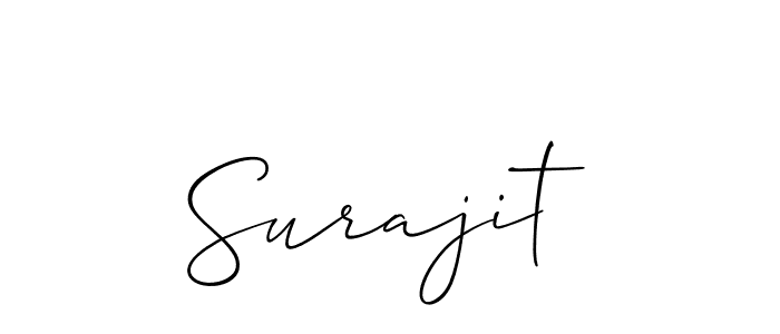 Design your own signature with our free online signature maker. With this signature software, you can create a handwritten (Allison_Script) signature for name Surajit. Surajit signature style 2 images and pictures png