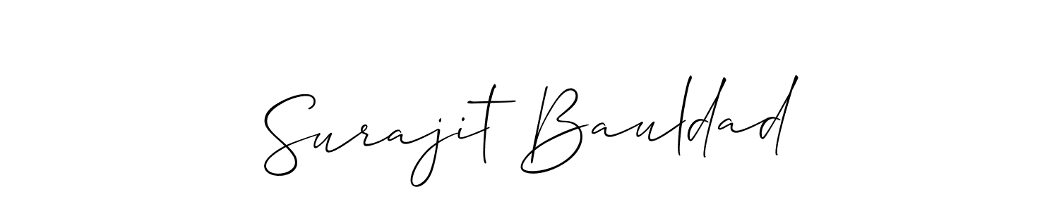 Allison_Script is a professional signature style that is perfect for those who want to add a touch of class to their signature. It is also a great choice for those who want to make their signature more unique. Get Surajit Bauldad name to fancy signature for free. Surajit Bauldad signature style 2 images and pictures png