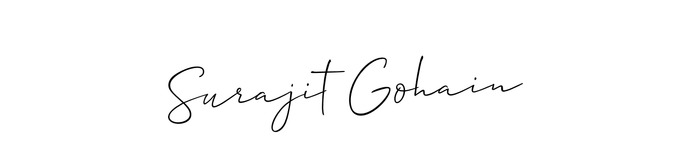 Create a beautiful signature design for name Surajit Gohain. With this signature (Allison_Script) fonts, you can make a handwritten signature for free. Surajit Gohain signature style 2 images and pictures png