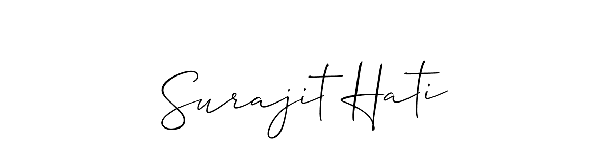 Create a beautiful signature design for name Surajit Hati. With this signature (Allison_Script) fonts, you can make a handwritten signature for free. Surajit Hati signature style 2 images and pictures png