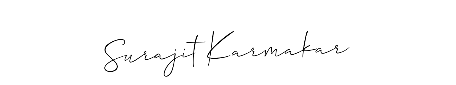 Also we have Surajit Karmakar name is the best signature style. Create professional handwritten signature collection using Allison_Script autograph style. Surajit Karmakar signature style 2 images and pictures png