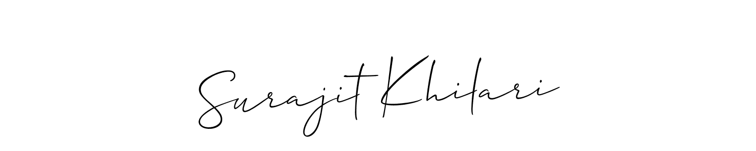 Create a beautiful signature design for name Surajit Khilari. With this signature (Allison_Script) fonts, you can make a handwritten signature for free. Surajit Khilari signature style 2 images and pictures png