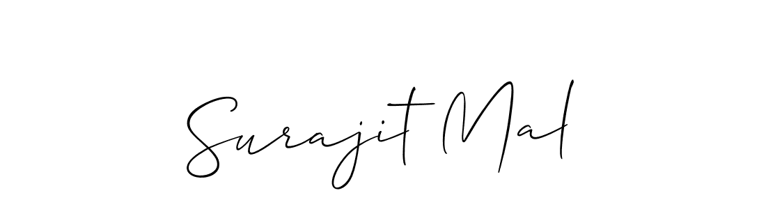 The best way (Allison_Script) to make a short signature is to pick only two or three words in your name. The name Surajit Mal include a total of six letters. For converting this name. Surajit Mal signature style 2 images and pictures png