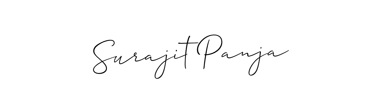 How to make Surajit Panja name signature. Use Allison_Script style for creating short signs online. This is the latest handwritten sign. Surajit Panja signature style 2 images and pictures png