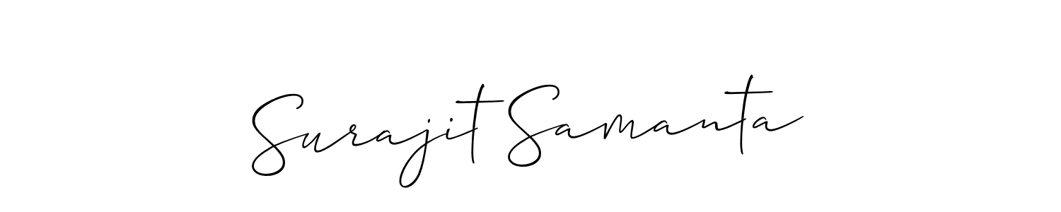 How to make Surajit Samanta name signature. Use Allison_Script style for creating short signs online. This is the latest handwritten sign. Surajit Samanta signature style 2 images and pictures png