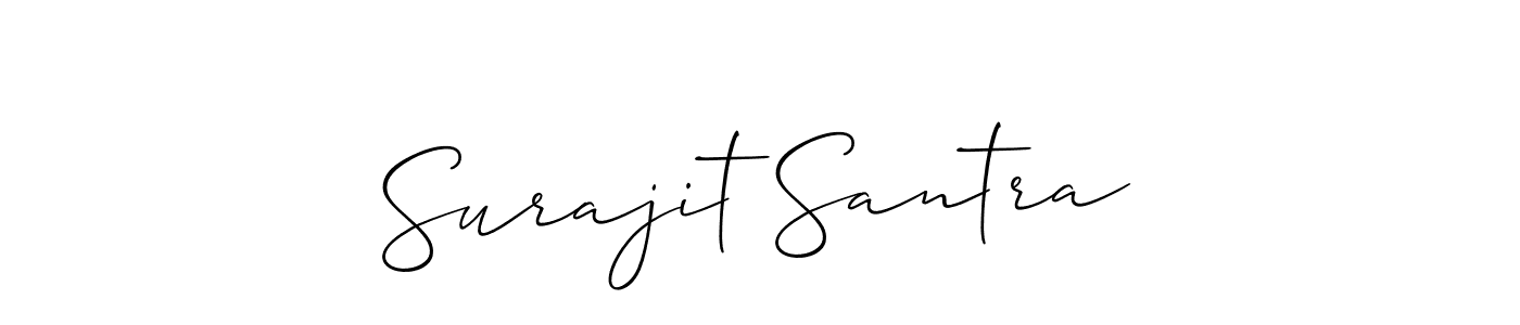 The best way (Allison_Script) to make a short signature is to pick only two or three words in your name. The name Surajit Santra include a total of six letters. For converting this name. Surajit Santra signature style 2 images and pictures png