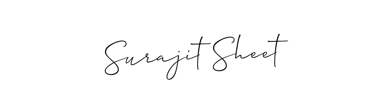 How to make Surajit Sheet signature? Allison_Script is a professional autograph style. Create handwritten signature for Surajit Sheet name. Surajit Sheet signature style 2 images and pictures png