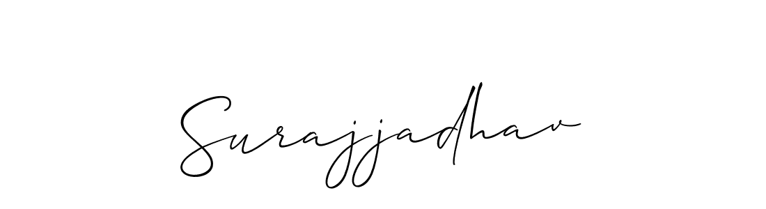 Also You can easily find your signature by using the search form. We will create Surajjadhav name handwritten signature images for you free of cost using Allison_Script sign style. Surajjadhav signature style 2 images and pictures png