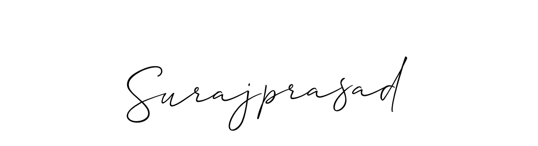 The best way (Allison_Script) to make a short signature is to pick only two or three words in your name. The name Surajprasad include a total of six letters. For converting this name. Surajprasad signature style 2 images and pictures png