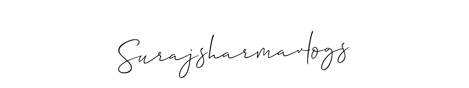 This is the best signature style for the Surajsharmavlogs name. Also you like these signature font (Allison_Script). Mix name signature. Surajsharmavlogs signature style 2 images and pictures png