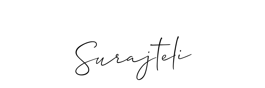 It looks lik you need a new signature style for name Surajteli. Design unique handwritten (Allison_Script) signature with our free signature maker in just a few clicks. Surajteli signature style 2 images and pictures png