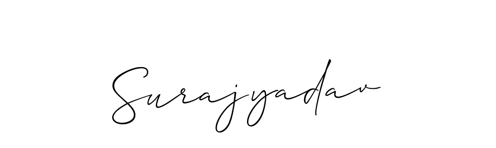 Also we have Surajyadav name is the best signature style. Create professional handwritten signature collection using Allison_Script autograph style. Surajyadav signature style 2 images and pictures png
