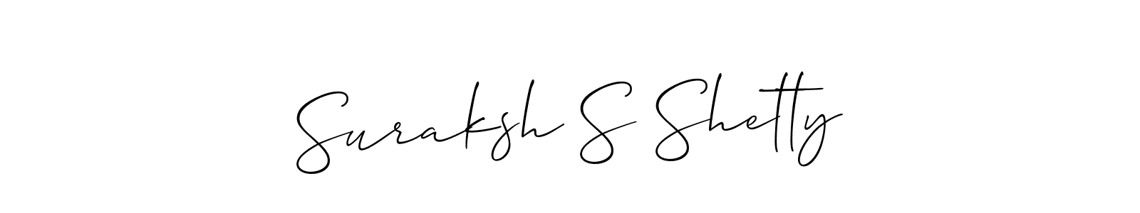 Design your own signature with our free online signature maker. With this signature software, you can create a handwritten (Allison_Script) signature for name Suraksh S Shetty. Suraksh S Shetty signature style 2 images and pictures png