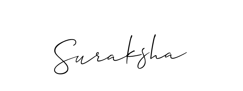 You should practise on your own different ways (Allison_Script) to write your name (Suraksha) in signature. don't let someone else do it for you. Suraksha signature style 2 images and pictures png