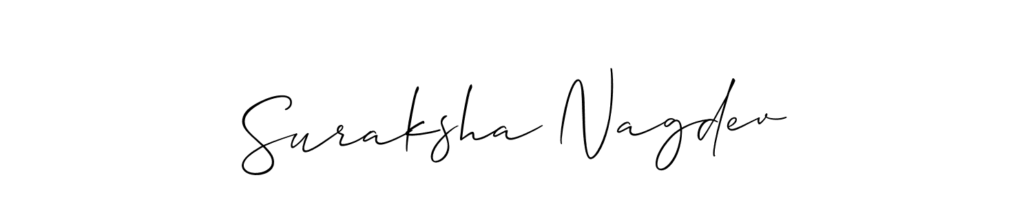 Design your own signature with our free online signature maker. With this signature software, you can create a handwritten (Allison_Script) signature for name Suraksha Nagdev. Suraksha Nagdev signature style 2 images and pictures png