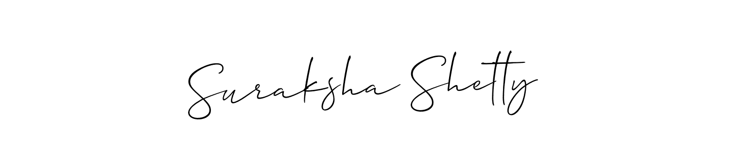 Create a beautiful signature design for name Suraksha Shetty. With this signature (Allison_Script) fonts, you can make a handwritten signature for free. Suraksha Shetty signature style 2 images and pictures png