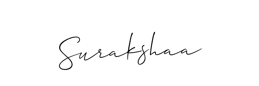 The best way (Allison_Script) to make a short signature is to pick only two or three words in your name. The name Surakshaa include a total of six letters. For converting this name. Surakshaa signature style 2 images and pictures png