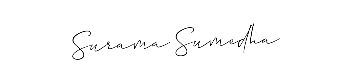 Design your own signature with our free online signature maker. With this signature software, you can create a handwritten (Allison_Script) signature for name Surama Sumedha. Surama Sumedha signature style 2 images and pictures png