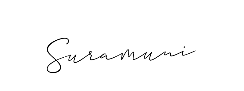 Suramuni stylish signature style. Best Handwritten Sign (Allison_Script) for my name. Handwritten Signature Collection Ideas for my name Suramuni. Suramuni signature style 2 images and pictures png