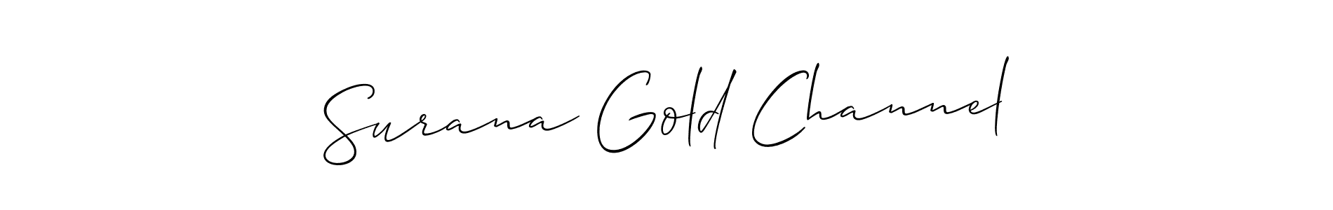 How to make Surana Gold Channel name signature. Use Allison_Script style for creating short signs online. This is the latest handwritten sign. Surana Gold Channel signature style 2 images and pictures png
