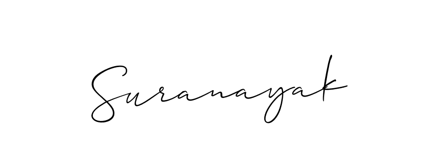 Design your own signature with our free online signature maker. With this signature software, you can create a handwritten (Allison_Script) signature for name Suranayak. Suranayak signature style 2 images and pictures png