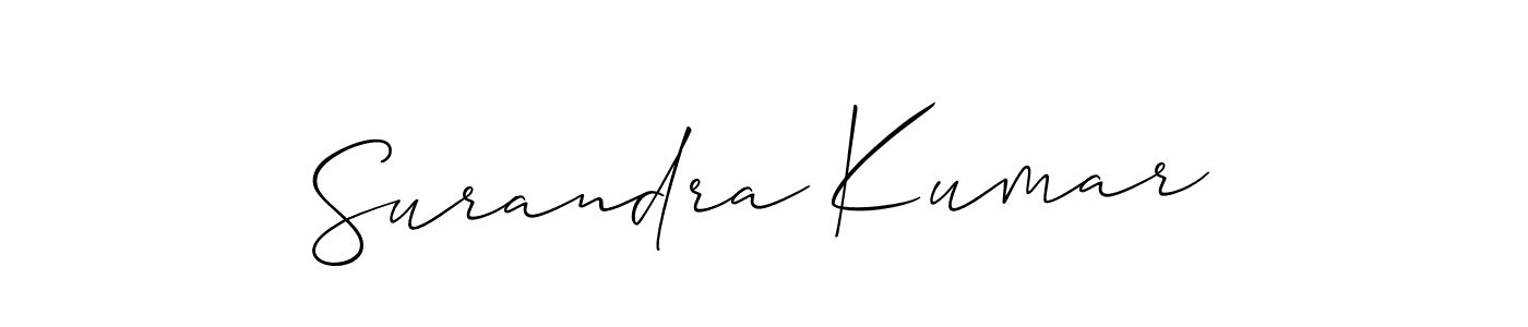 Design your own signature with our free online signature maker. With this signature software, you can create a handwritten (Allison_Script) signature for name Surandra Kumar. Surandra Kumar signature style 2 images and pictures png