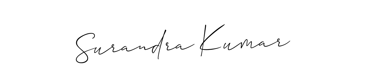 Design your own signature with our free online signature maker. With this signature software, you can create a handwritten (Allison_Script) signature for name Surandra Kumar. Surandra Kumar signature style 2 images and pictures png