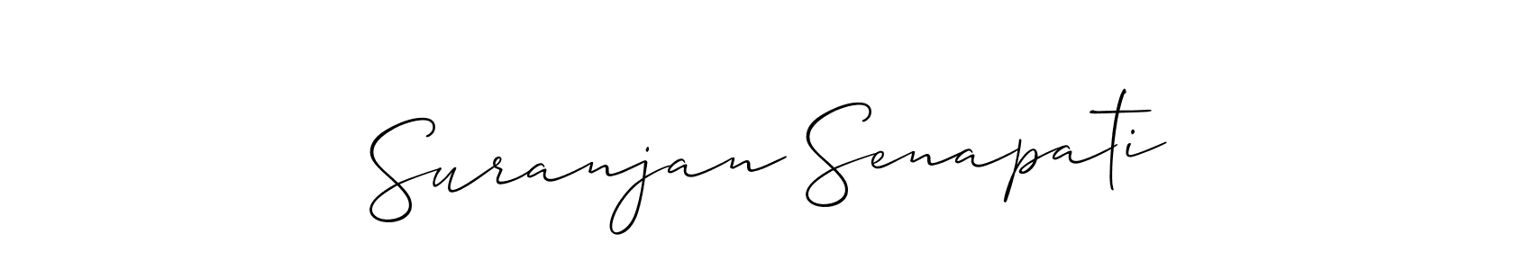 Allison_Script is a professional signature style that is perfect for those who want to add a touch of class to their signature. It is also a great choice for those who want to make their signature more unique. Get Suranjan Senapati name to fancy signature for free. Suranjan Senapati signature style 2 images and pictures png