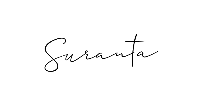 Make a beautiful signature design for name Suranta. With this signature (Allison_Script) style, you can create a handwritten signature for free. Suranta signature style 2 images and pictures png