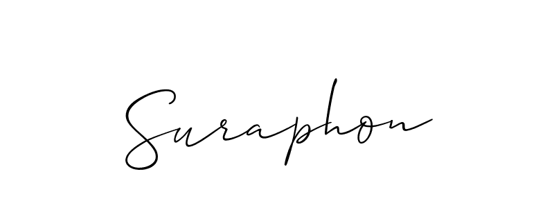 if you are searching for the best signature style for your name Suraphon. so please give up your signature search. here we have designed multiple signature styles  using Allison_Script. Suraphon signature style 2 images and pictures png