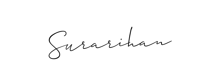 if you are searching for the best signature style for your name Surarihan. so please give up your signature search. here we have designed multiple signature styles  using Allison_Script. Surarihan signature style 2 images and pictures png