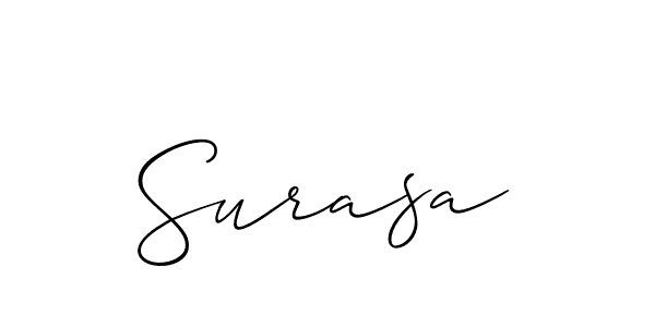The best way (Allison_Script) to make a short signature is to pick only two or three words in your name. The name Surasa include a total of six letters. For converting this name. Surasa signature style 2 images and pictures png