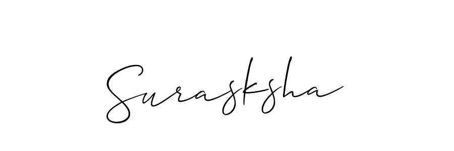 The best way (Allison_Script) to make a short signature is to pick only two or three words in your name. The name Surasksha include a total of six letters. For converting this name. Surasksha signature style 2 images and pictures png