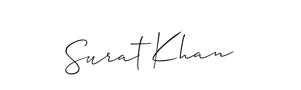 Use a signature maker to create a handwritten signature online. With this signature software, you can design (Allison_Script) your own signature for name Surat Khan. Surat Khan signature style 2 images and pictures png