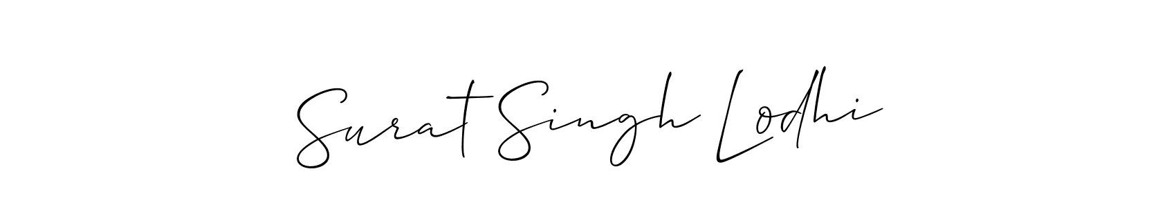Allison_Script is a professional signature style that is perfect for those who want to add a touch of class to their signature. It is also a great choice for those who want to make their signature more unique. Get Surat Singh Lodhi name to fancy signature for free. Surat Singh Lodhi signature style 2 images and pictures png