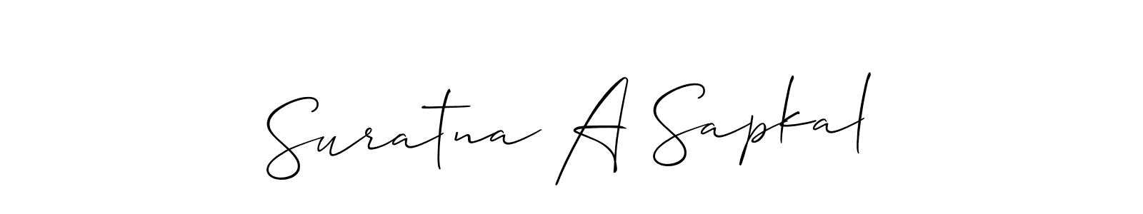 Make a beautiful signature design for name Suratna A Sapkal. With this signature (Allison_Script) style, you can create a handwritten signature for free. Suratna A Sapkal signature style 2 images and pictures png