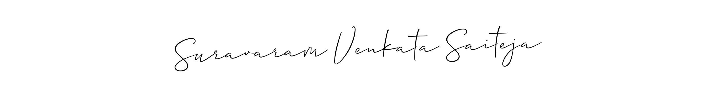 You should practise on your own different ways (Allison_Script) to write your name (Suravaram Venkata Saiteja) in signature. don't let someone else do it for you. Suravaram Venkata Saiteja signature style 2 images and pictures png