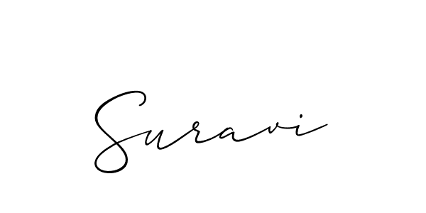 Use a signature maker to create a handwritten signature online. With this signature software, you can design (Allison_Script) your own signature for name Suravi. Suravi signature style 2 images and pictures png