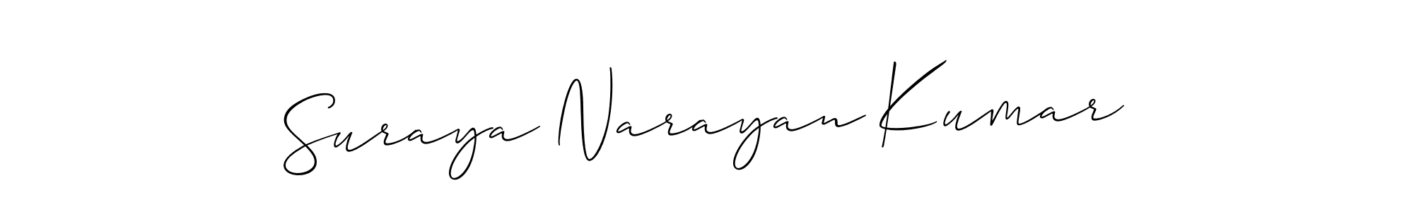 Also we have Suraya Narayan Kumar name is the best signature style. Create professional handwritten signature collection using Allison_Script autograph style. Suraya Narayan Kumar signature style 2 images and pictures png