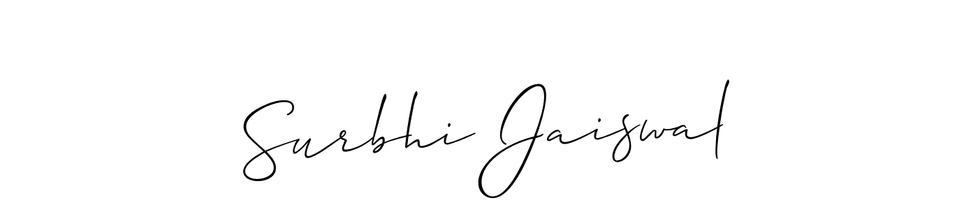 Create a beautiful signature design for name Surbhi Jaiswal. With this signature (Allison_Script) fonts, you can make a handwritten signature for free. Surbhi Jaiswal signature style 2 images and pictures png