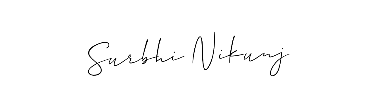Use a signature maker to create a handwritten signature online. With this signature software, you can design (Allison_Script) your own signature for name Surbhi Nikunj. Surbhi Nikunj signature style 2 images and pictures png