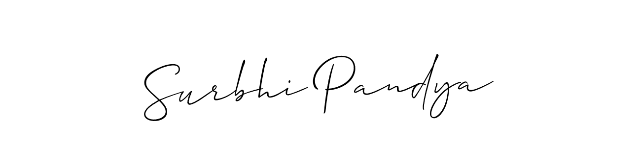 It looks lik you need a new signature style for name Surbhi Pandya. Design unique handwritten (Allison_Script) signature with our free signature maker in just a few clicks. Surbhi Pandya signature style 2 images and pictures png