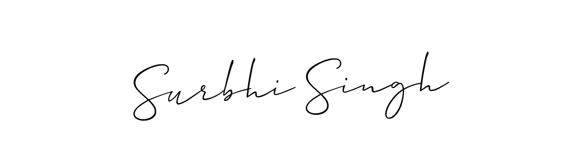 Create a beautiful signature design for name Surbhi Singh. With this signature (Allison_Script) fonts, you can make a handwritten signature for free. Surbhi Singh signature style 2 images and pictures png