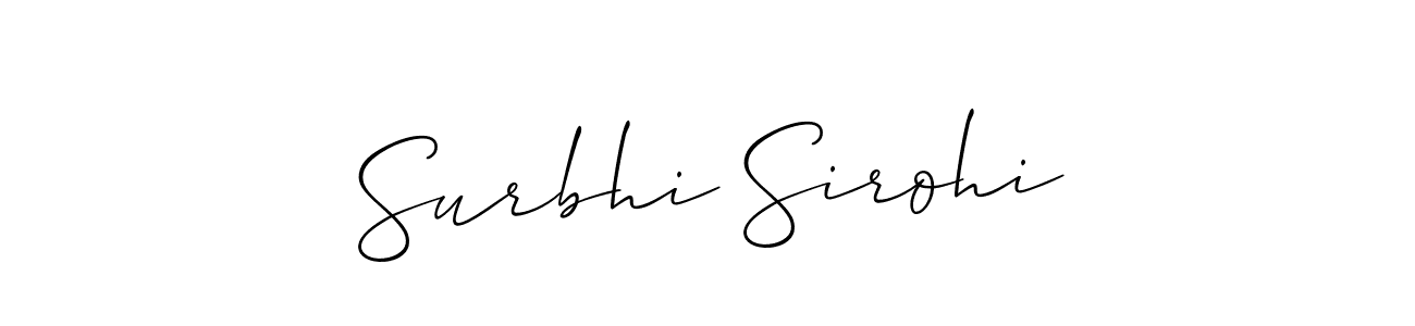 Allison_Script is a professional signature style that is perfect for those who want to add a touch of class to their signature. It is also a great choice for those who want to make their signature more unique. Get Surbhi Sirohi name to fancy signature for free. Surbhi Sirohi signature style 2 images and pictures png