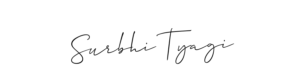 Create a beautiful signature design for name Surbhi Tyagi. With this signature (Allison_Script) fonts, you can make a handwritten signature for free. Surbhi Tyagi signature style 2 images and pictures png