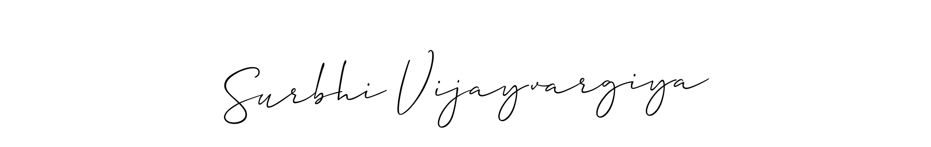 How to make Surbhi Vijayvargiya signature? Allison_Script is a professional autograph style. Create handwritten signature for Surbhi Vijayvargiya name. Surbhi Vijayvargiya signature style 2 images and pictures png