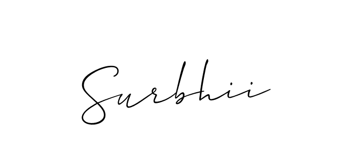 Make a beautiful signature design for name Surbhii. Use this online signature maker to create a handwritten signature for free. Surbhii signature style 2 images and pictures png