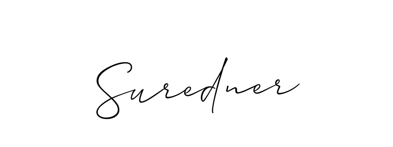 Allison_Script is a professional signature style that is perfect for those who want to add a touch of class to their signature. It is also a great choice for those who want to make their signature more unique. Get Suredner name to fancy signature for free. Suredner signature style 2 images and pictures png